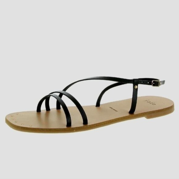 Joie Black Adjustable Ankle Strap Studded Strappy Baja Square Toe Sandals 9.5 - Picture 1 of 9